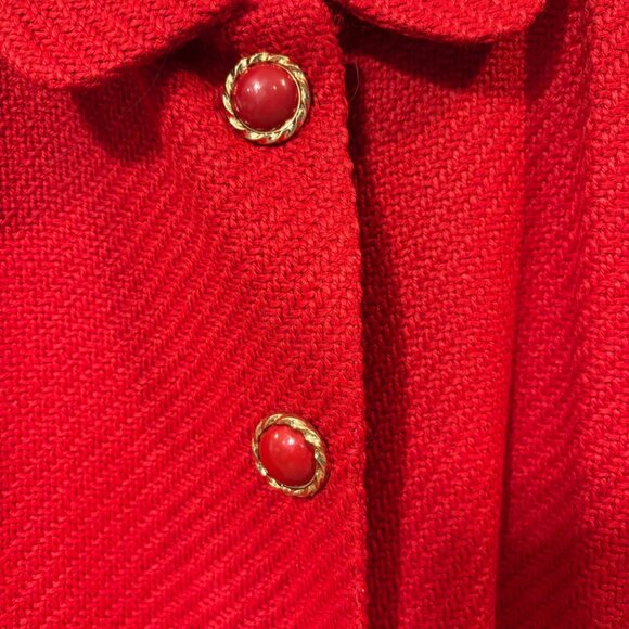 Kasper Red Textured Lined Blazer Jacket with Snap Buttons – Size 14 Plus Size - Picture 7 of 10